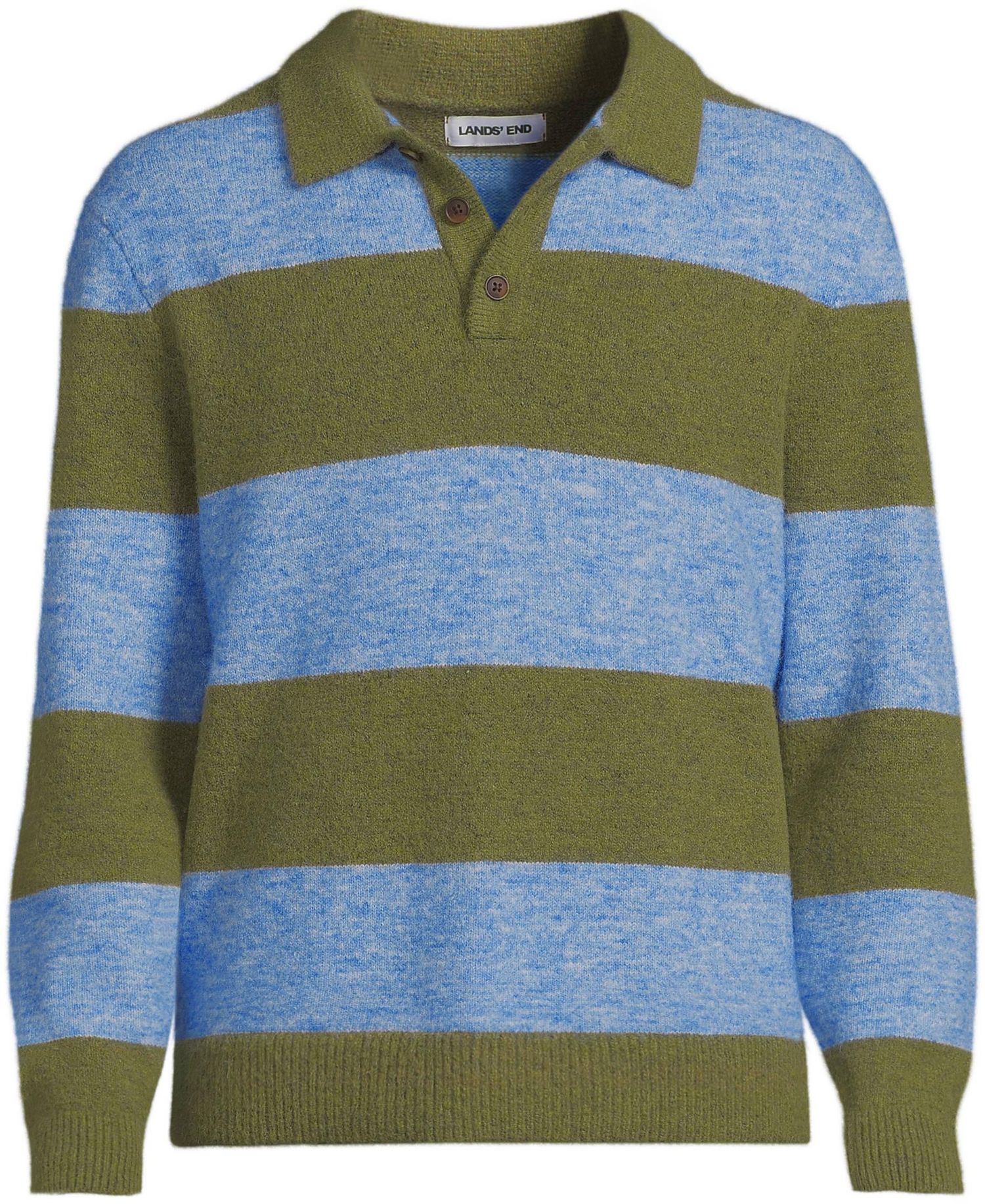 Men's Long Sleeve Fuzzy Sweater Polo