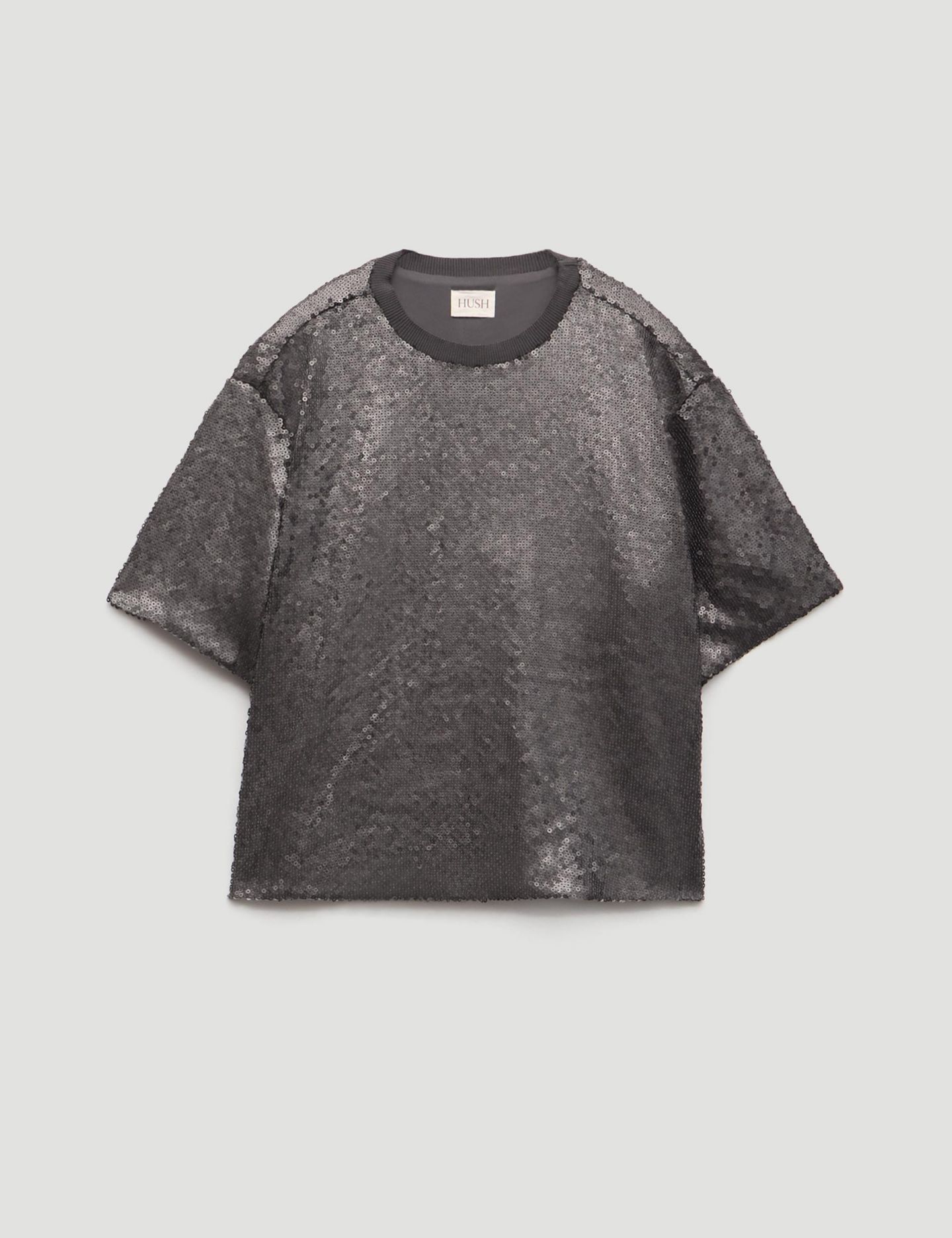 Женская футболка Hush Holly Matte Sequin, цвет: Графитовый металлик серый — фото 5