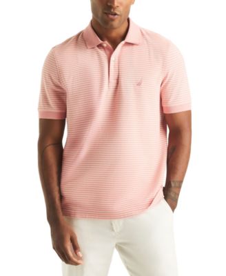 Men's Striped Spread Collar Polo Shirt