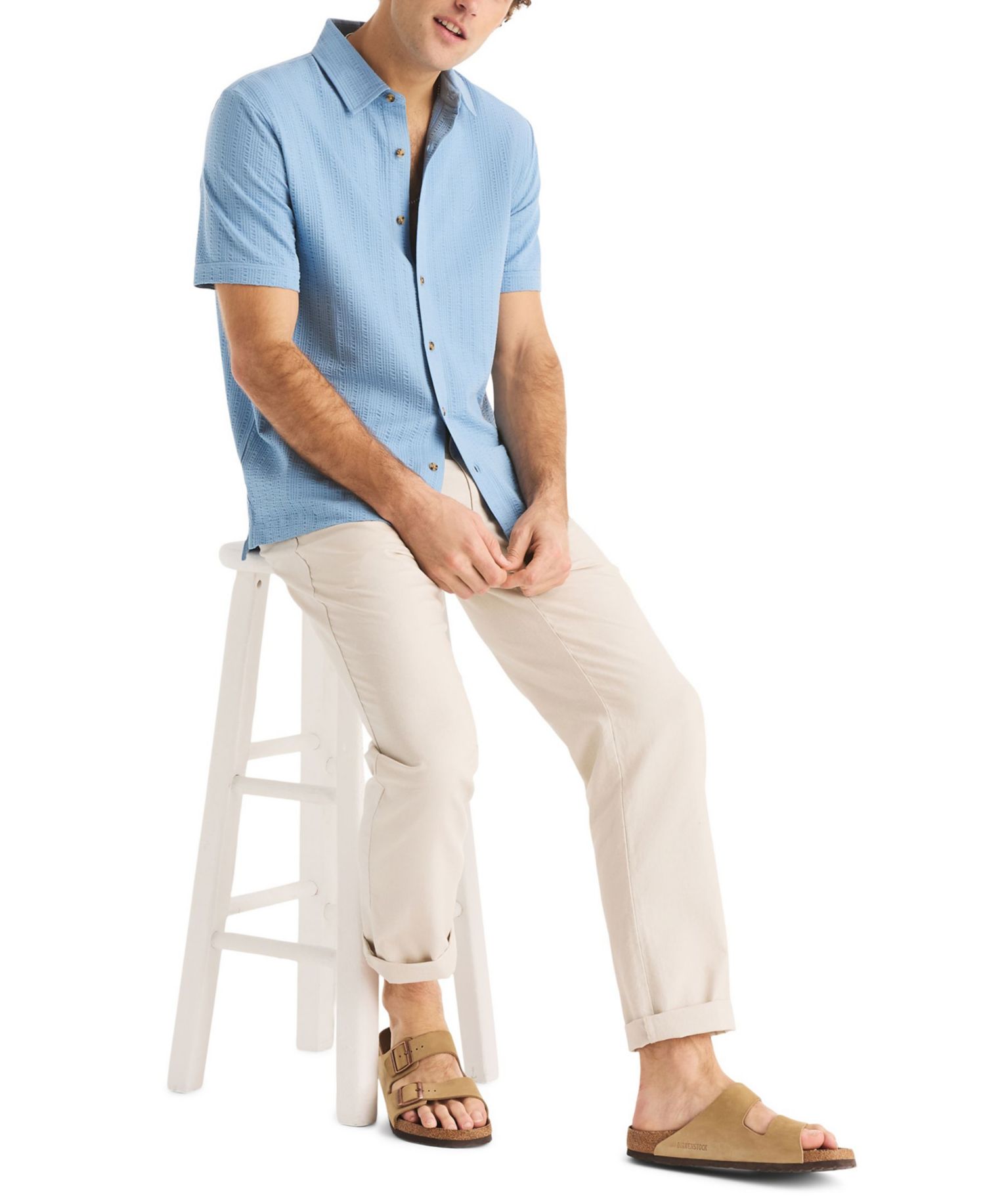 Men's Seersucker Short-Sleeve Shirt
