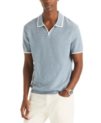 Men's Textured Short-Sleeve Polo Shirt
