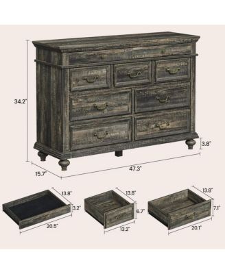 9-Drawer Farmhouse Dresser, Modern Wood Chest, Rustic Handles, Jewelry Storage, Organizer for Bedroom, Living Room