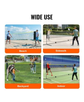 Adjustable Badminton and Volleyball Net, 20 ft Foldable Tennis Net Set with Poles, Bag, Rackets and Shuttlecocks for Backyard Indoor Outdoor