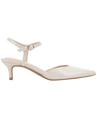 Women's Rose Ankle Strap Kitten Heel Pumps