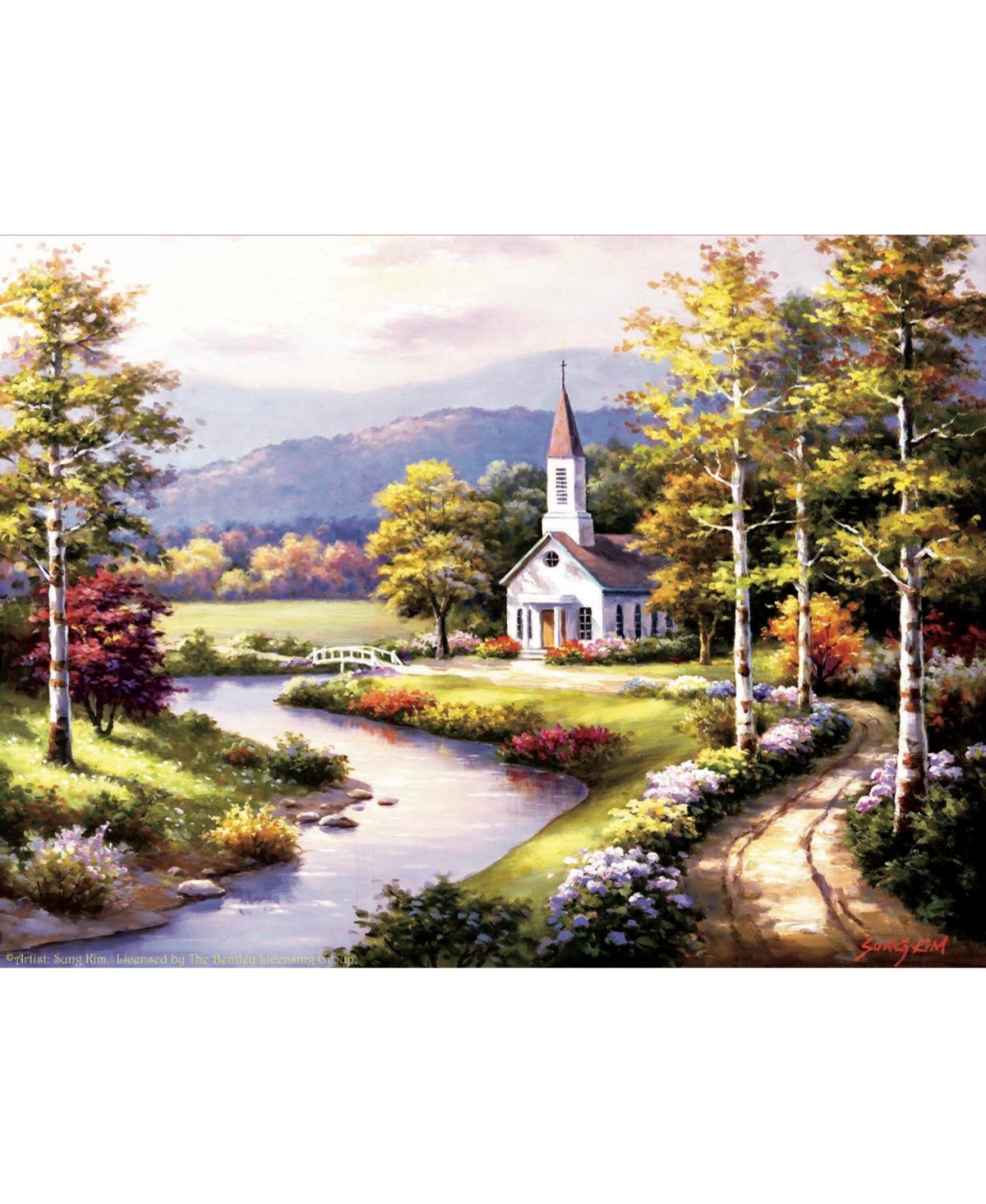 SunsOut Country Chapel 1000 piece Jigsaw Puzzle for Adults