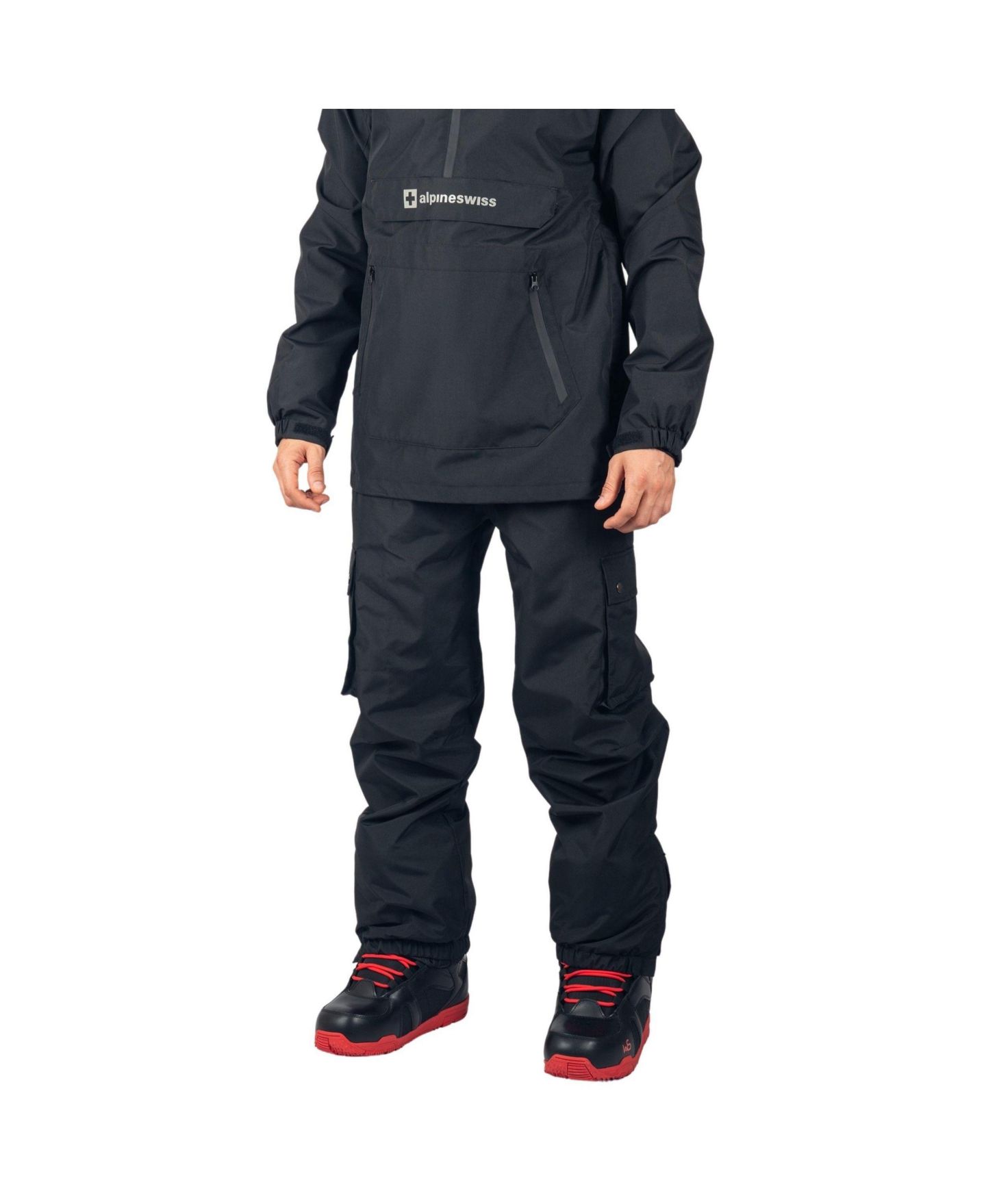 Мужские брюки Alpine Swiss Snow Pants 10K Waterproof Insulated Snowboard and Ski Pants, цвет: Чёрный — фото 7