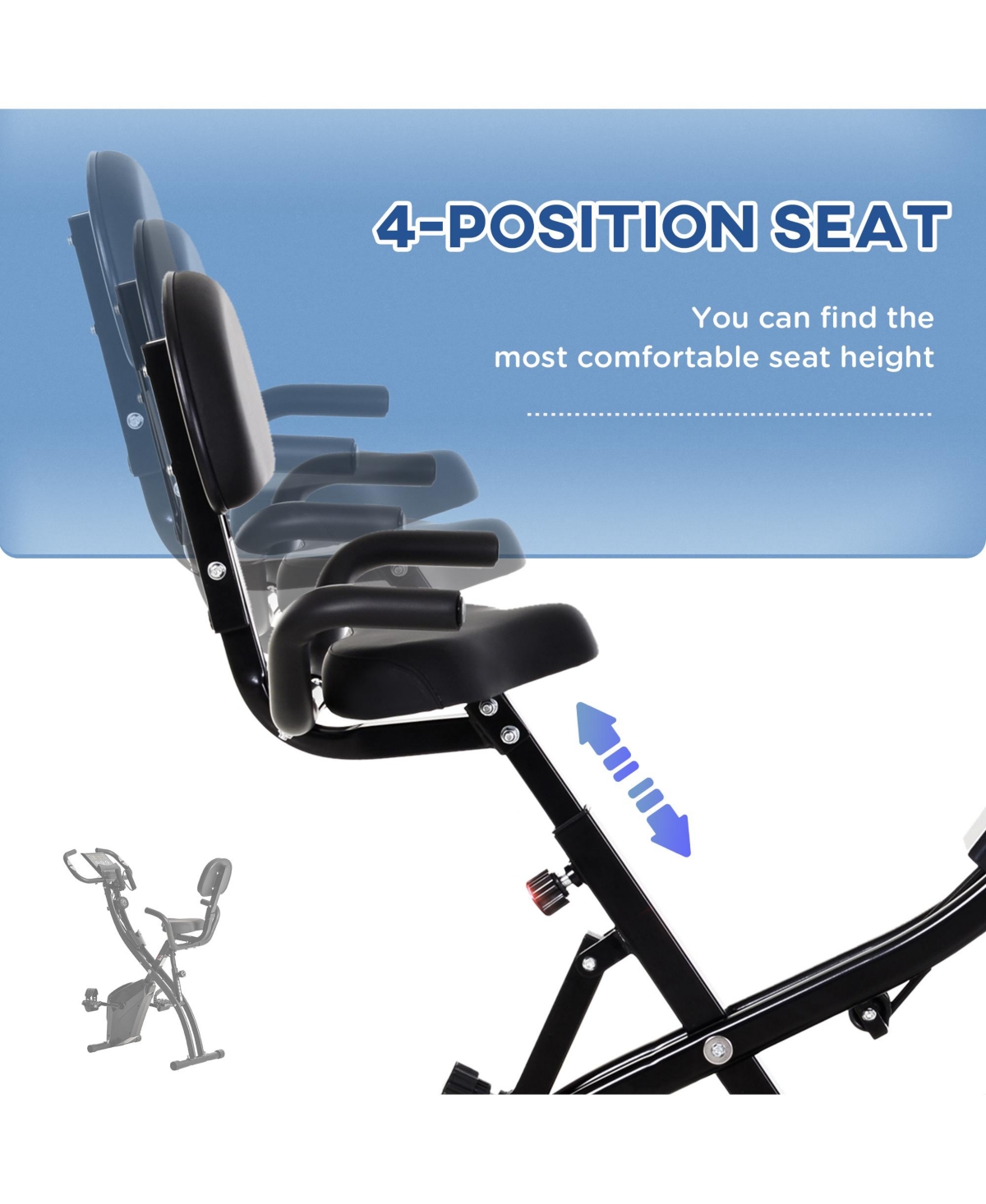 Soozier Folding Exercise Bike w/ Arm Resisce Bands,