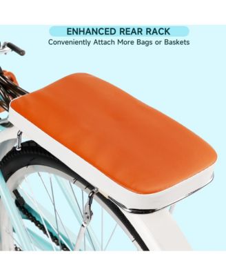 26-Inch Cruiser Bike for Family Rides, Low Step Frame with Passenger Seat & Footrests