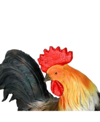 22.8" Rooster Garden Statue - Large Concrete Chicken Figurine for Outdoor, Garden, Backyard, Deck, Office, and Home Decor