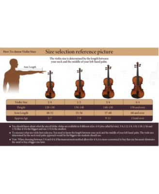 Beginner Violin Full Size 4/4 Solid Wood Full Set with Carry Case Mute Bow Shoulder Rest for Student Adults Starter Beautiful Butterfly