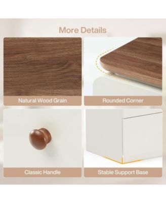 White Storage Cabinet with 5 Drawers, Vertiacl Drawer