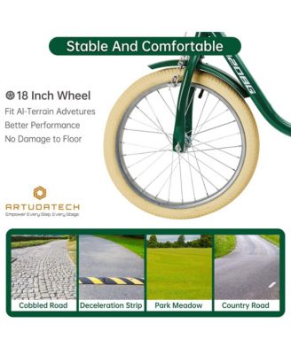 18-Inch Kids Bike, Growing Gift for Ages 6-10 with Basket, Comfort Seat & Training Wheels