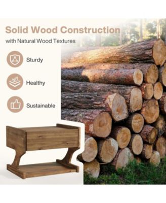 Solid Wood Floating Nightstand, Wall Mounted Bedside Table