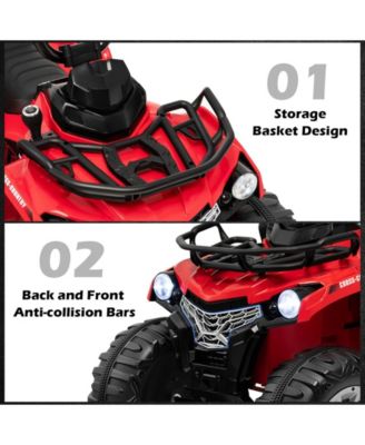 12V Kids Ride On ATV 4 Wheeler with MP3 and Headlights-Red