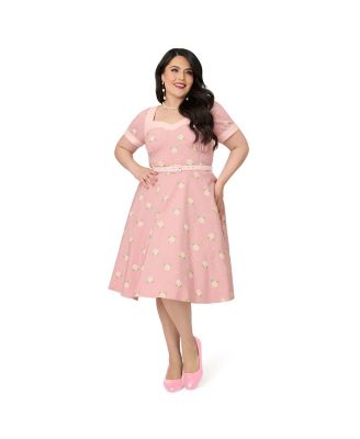 Plus Size Sweetheart Neckline Swing Dress