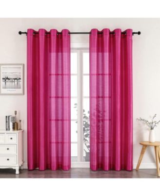 Artisan Lightweight Transparent Faux Silk Sheer Grommet Single Curtain Panel