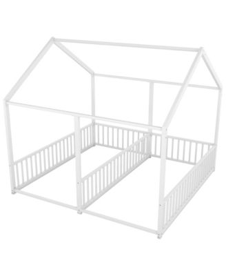 Metal Twin Size House Platform Beds, Two Shared Beds