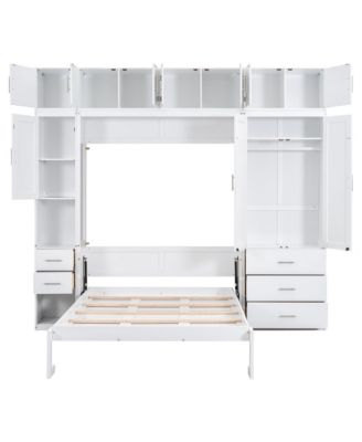 Full Size Murphy Bed with Lockers and Wardrobes, With installation video