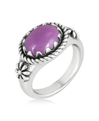 Sterling Silver Phosphosiderite East West Ring, Sizes 5 to 11