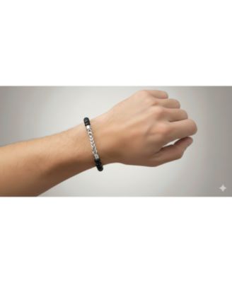 Stainless Steel Genuine Bead & Chain Bracelet