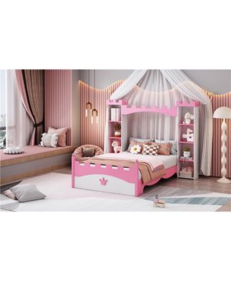 Castle Twin Platform Bed for Kids with Storage