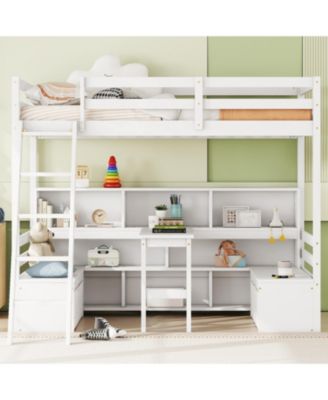 Streamdale Twin Loft Bed with Storage and Desk