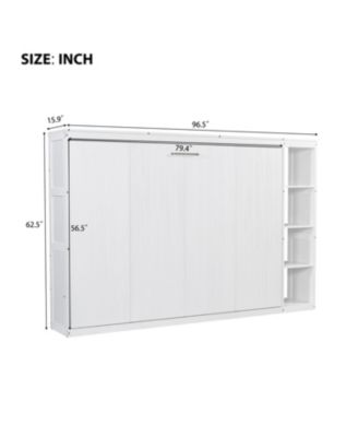 Full Size Murphy Bed with Bookshelf