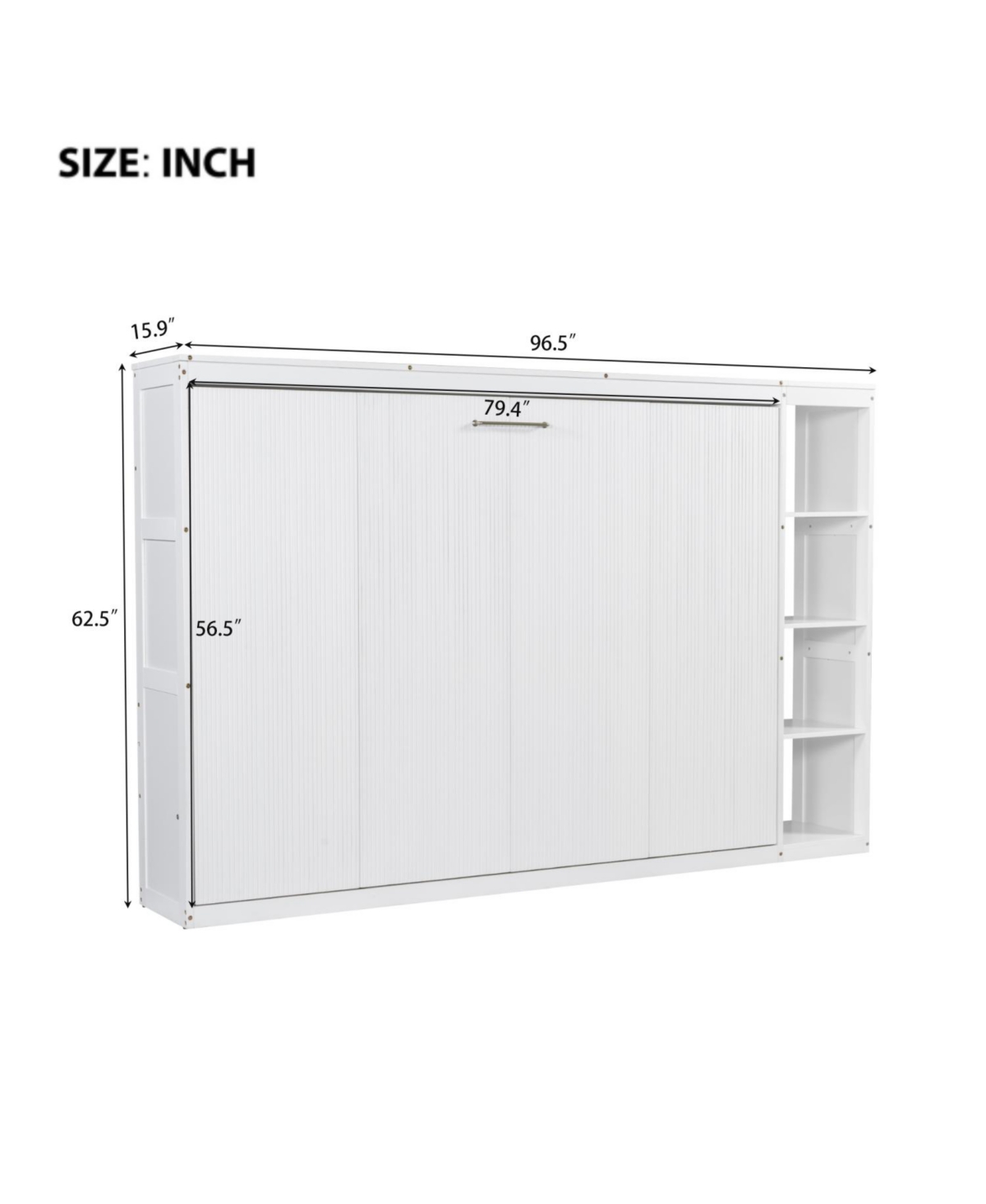 Streamdale Furniture Full Size Murphy Bed with Bookshelf