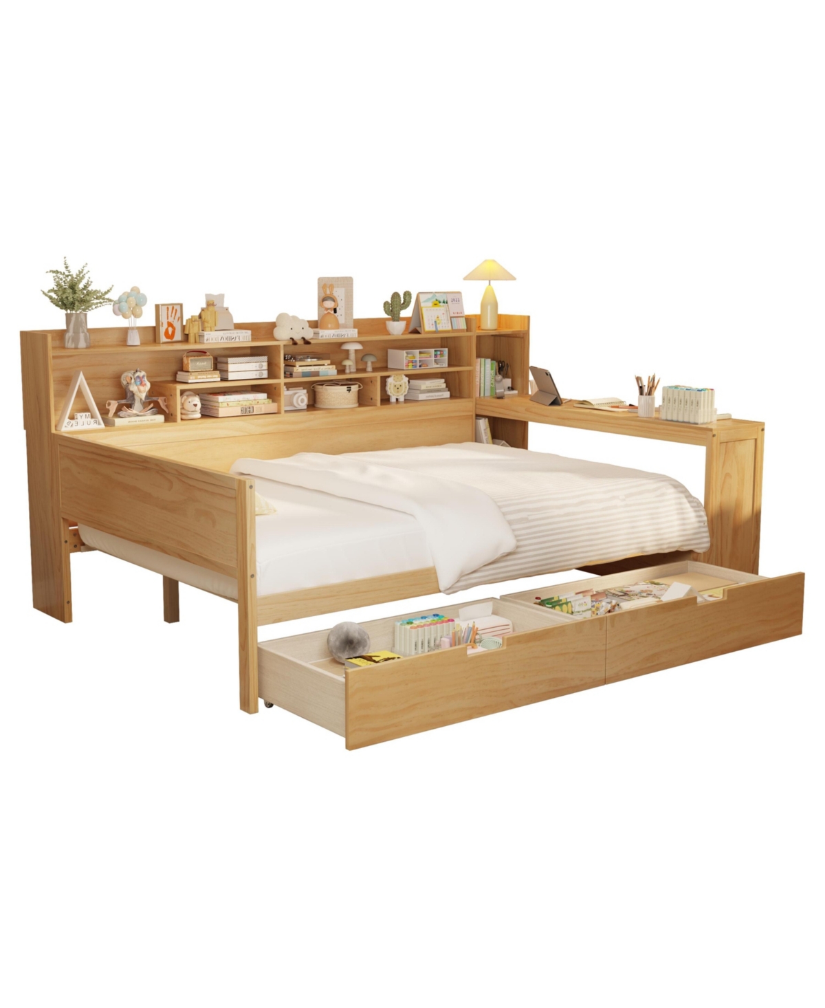 Streamdale Furniture Wooden Daybed with Storage & Desk