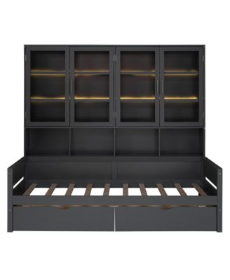 Streamdale Twin Daybed w/ Storage, LED & Shelves