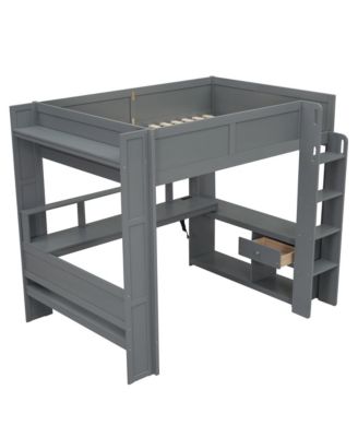 Gaming Loft Bed with Desk & Storage