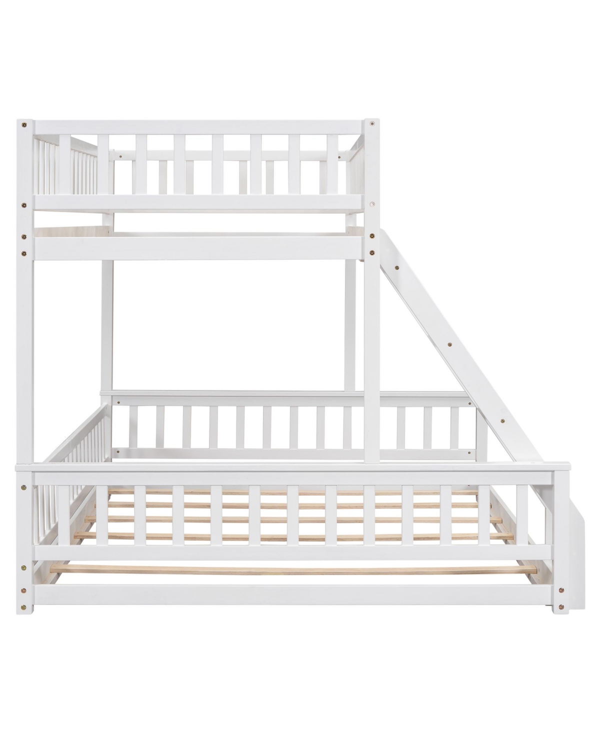 Streamdale Furniture Twin Xl over Queen Bunk Bed with Ladder and Guardrails