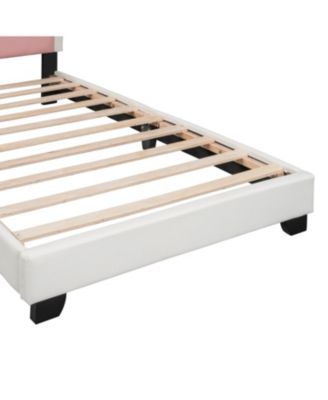 Streamdale Twin size Upholstered Princess Bed With Crown Headboard,Twin Size Platform Bed with Headboard