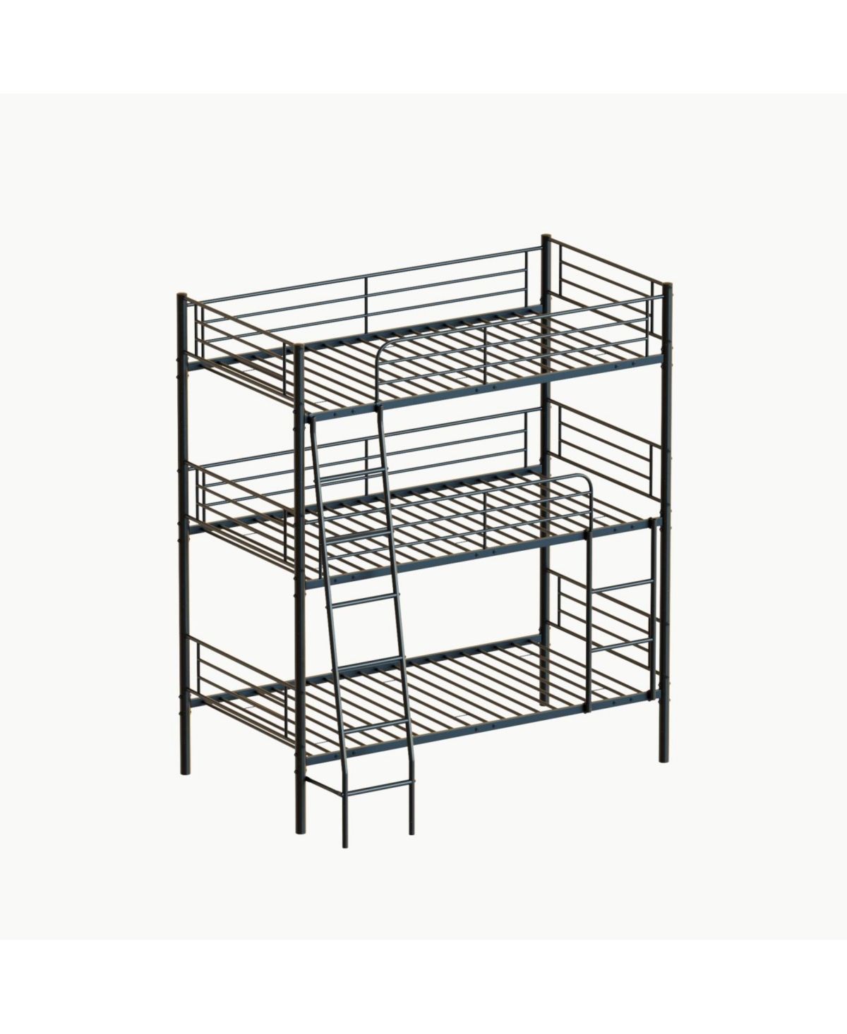 Streamdale Furniture Bedroom dormitory twin size metal triple bunk bed can be disassembled into three beds