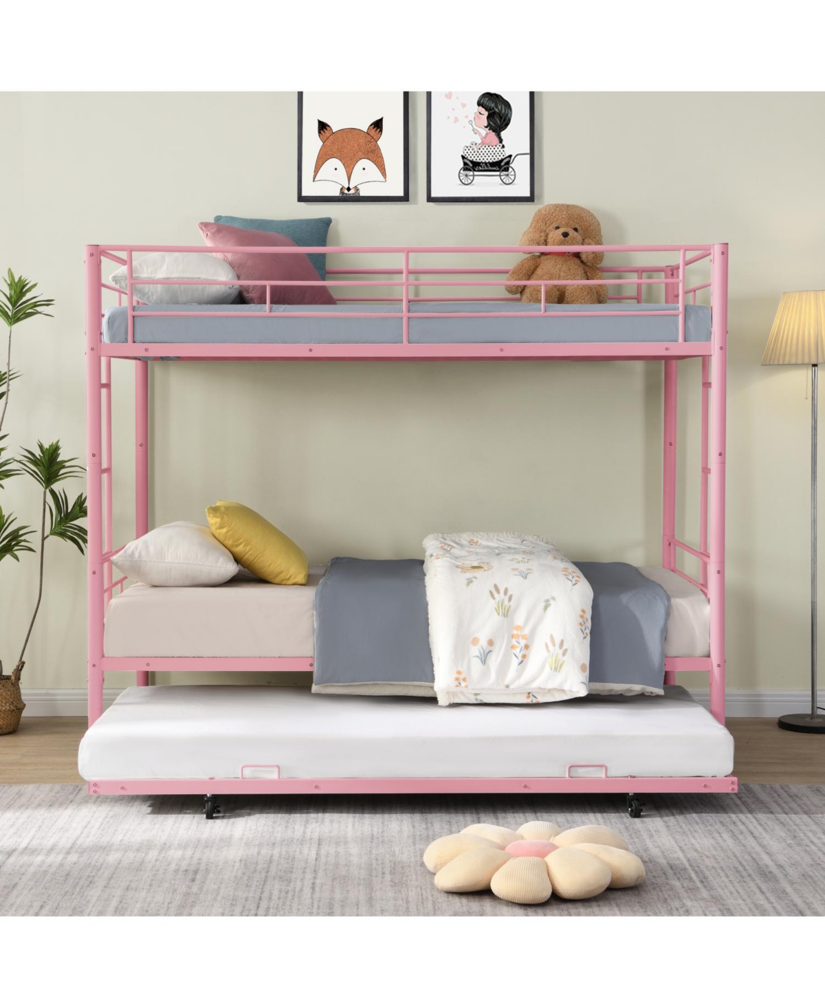 Streamdale Furniture Metal Bunk Bed with trundle