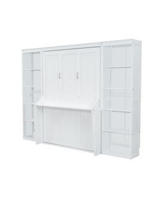 Full Size Murphy Bed with Desk and Bookshelf