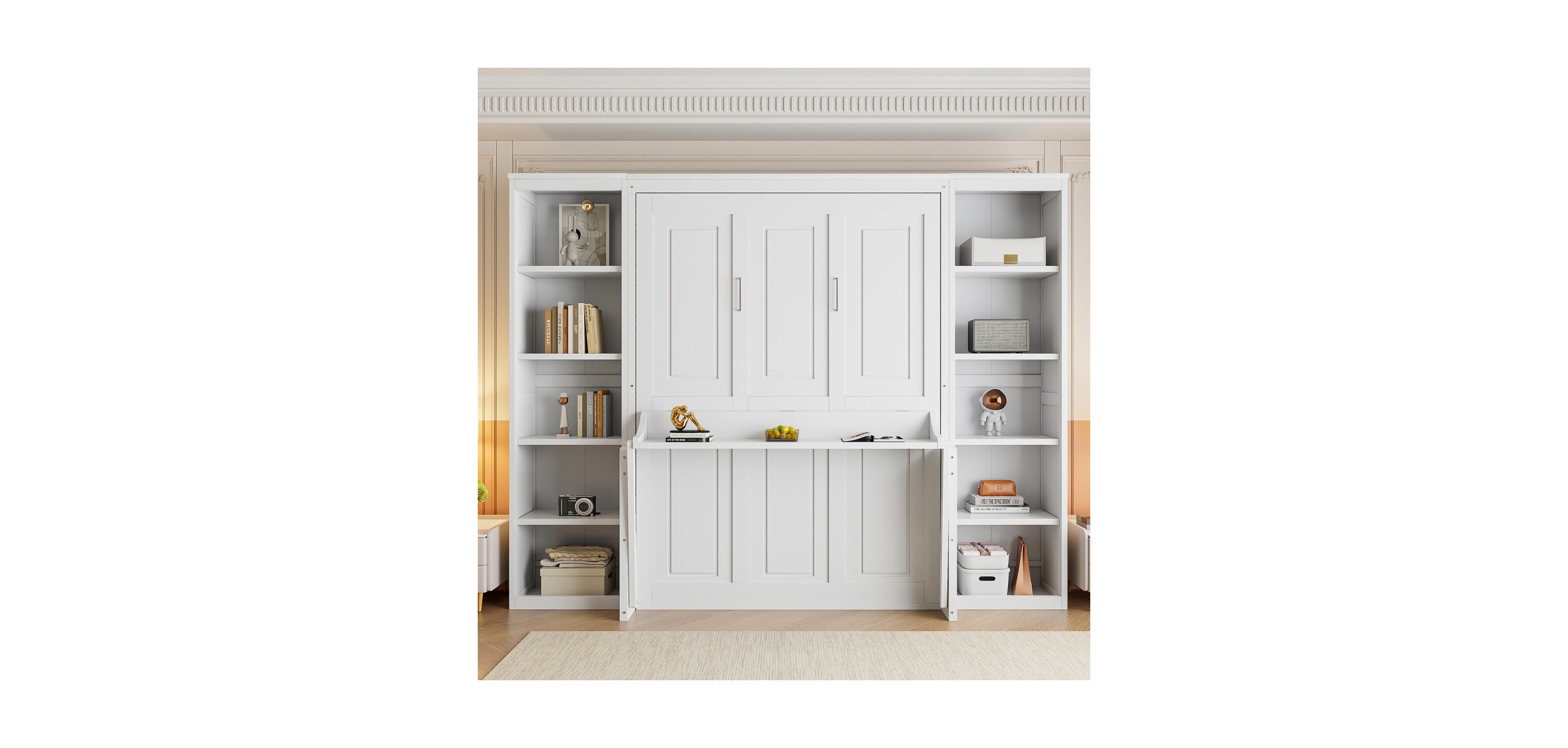 Streamdale Furniture Full Size Murphy Bed with Desk and Bookshelf