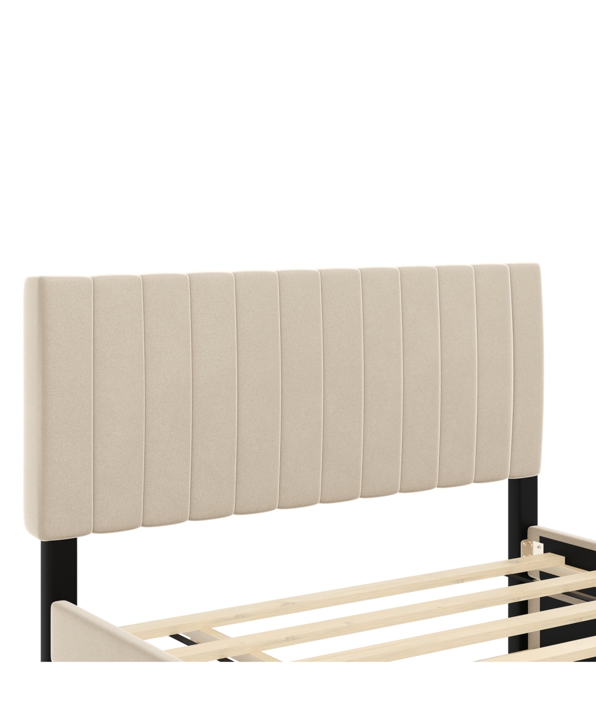 Streamdale Furniture Full Size Velvet Upholstered Platform Bed with Twin Size Trundle