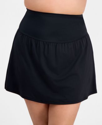 Plus Size Tummy-Control Swim Skirt, Created for Macy's