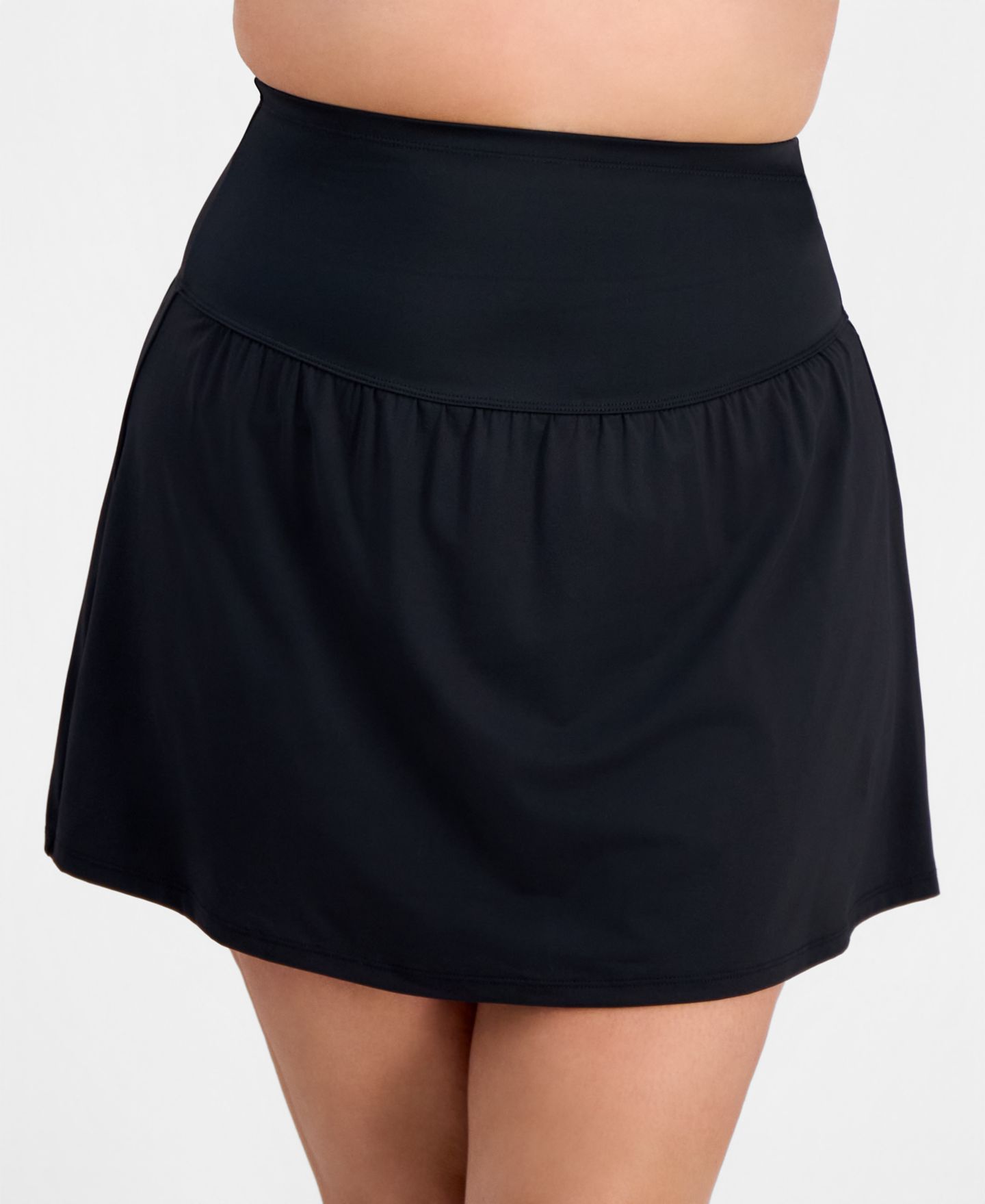 Женская юбка Island Escape Plus Size Tummy-Control Swim Skirt, цвет: Чёрный — фото 4