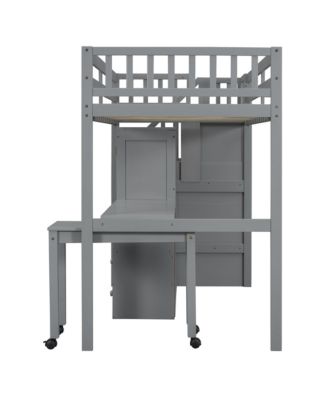 Streamdale Twin Loft Bed with Stairs, Storage & Desk - Multifunctional Kids Furniture