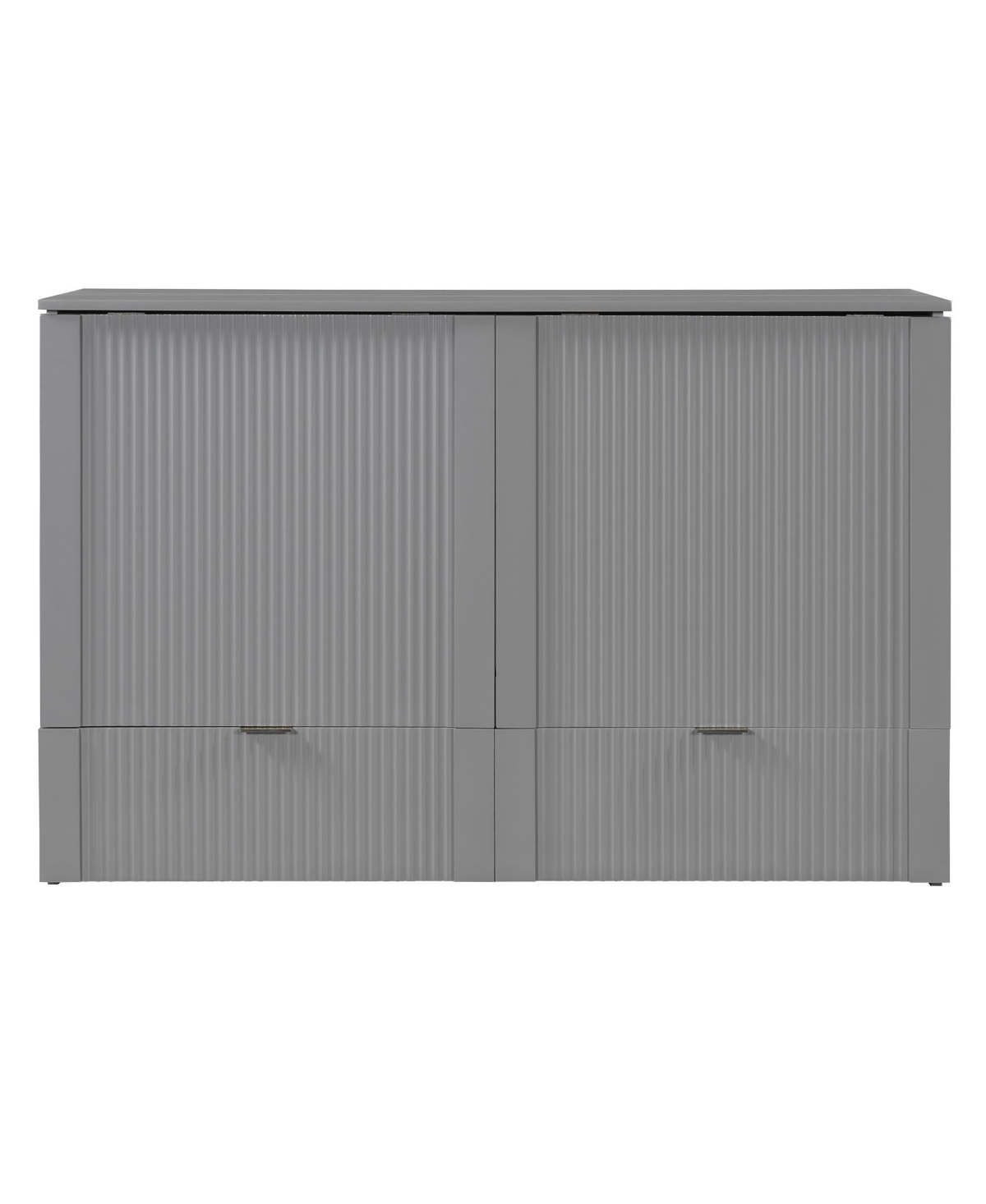Streamdale Furniture Queen Size Murphy Bed with drawer and a set of Sockets & Usb Ports, Pulley Structure Design, Gray