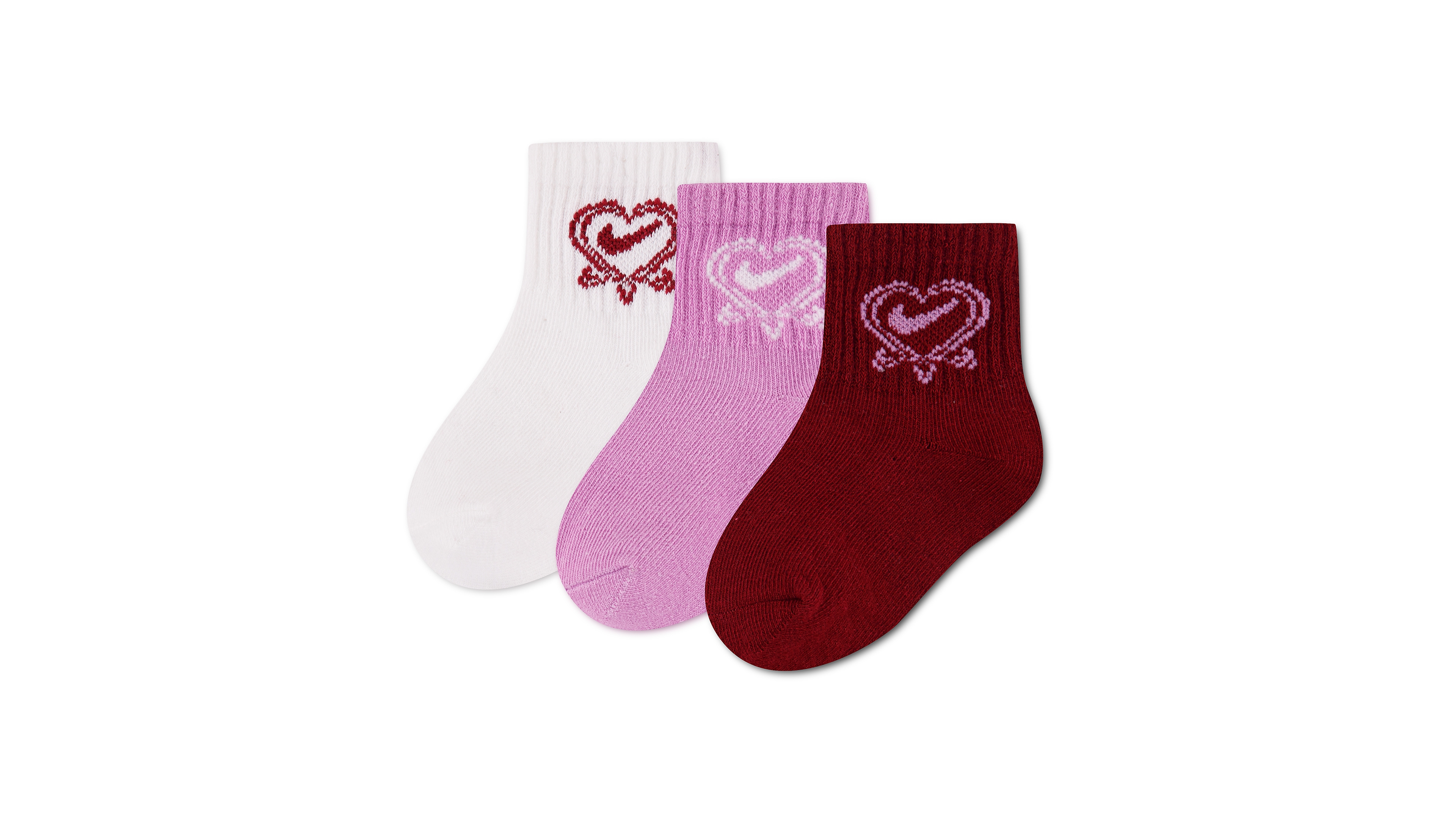 Nike Baby Girls' Valentine's Day Socks, 3-Pack