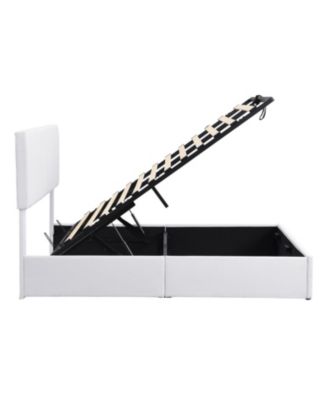 Full size Upholstered Platform bed with a Hydraulic Storage System