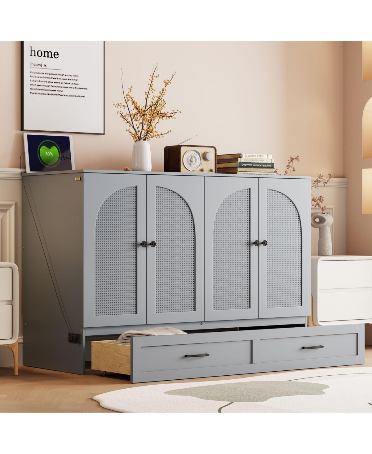 Streamdale Furniture Full Size Murphy Bed with Large Drawers