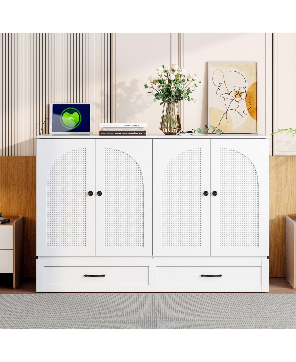 Streamdale Furniture Full Size Murphy Bed with Large Drawers