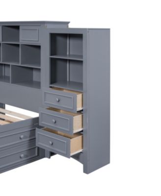 Wood Platform Bed with Built-In Storage