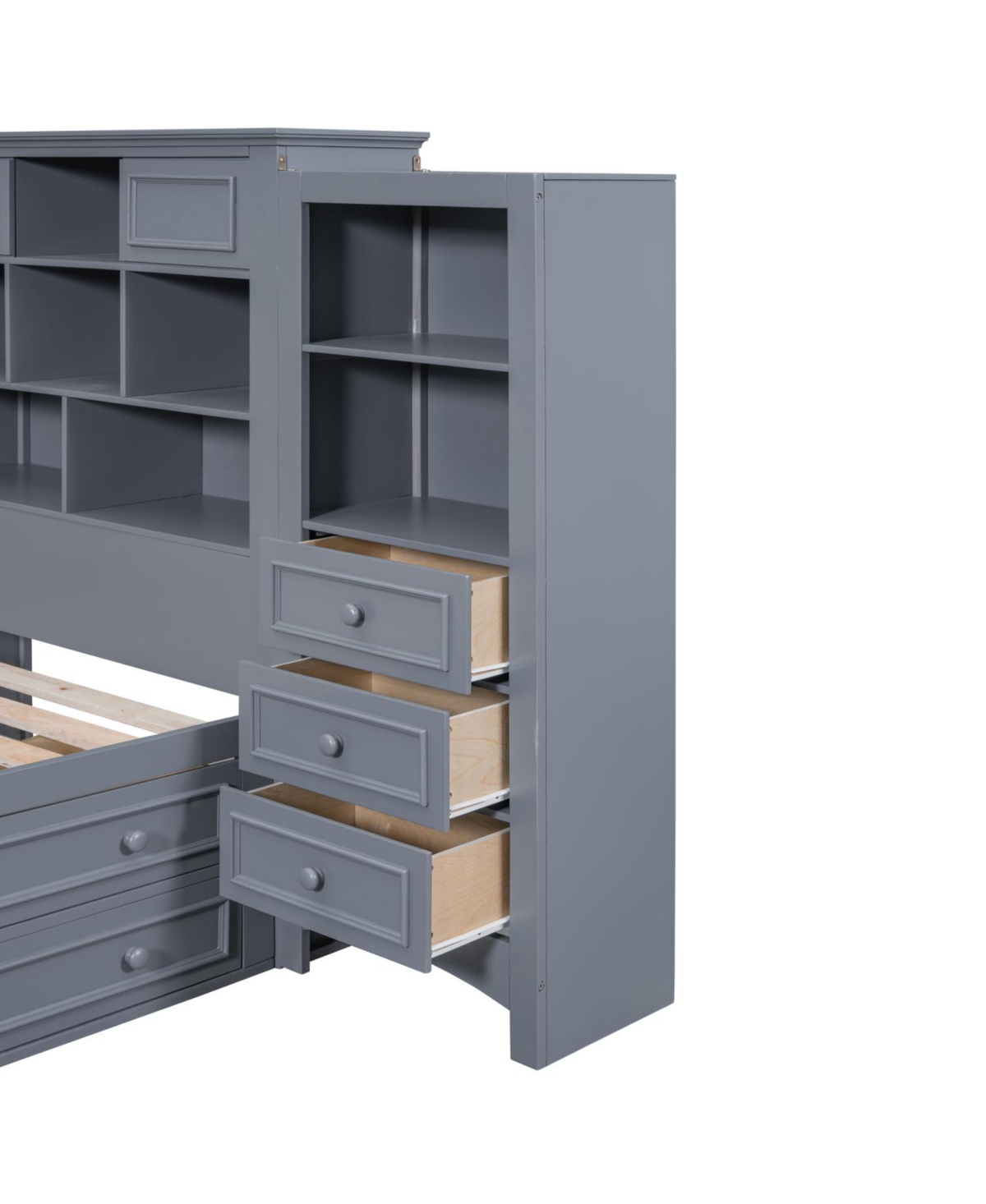 Streamdale Furniture Wood Platform Bed with Built-In Storage