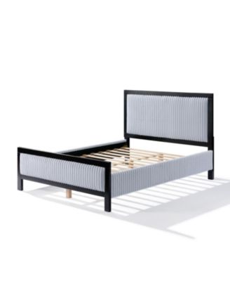 Upholstered Bed with Fluffy Soft Headboard Frame