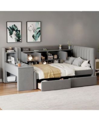 Upholstered Daybed with Drawers & Storage